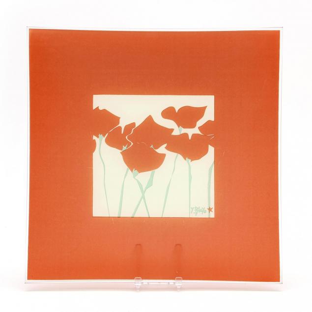 yves-blayo-fr-20th-century-poppy-plate