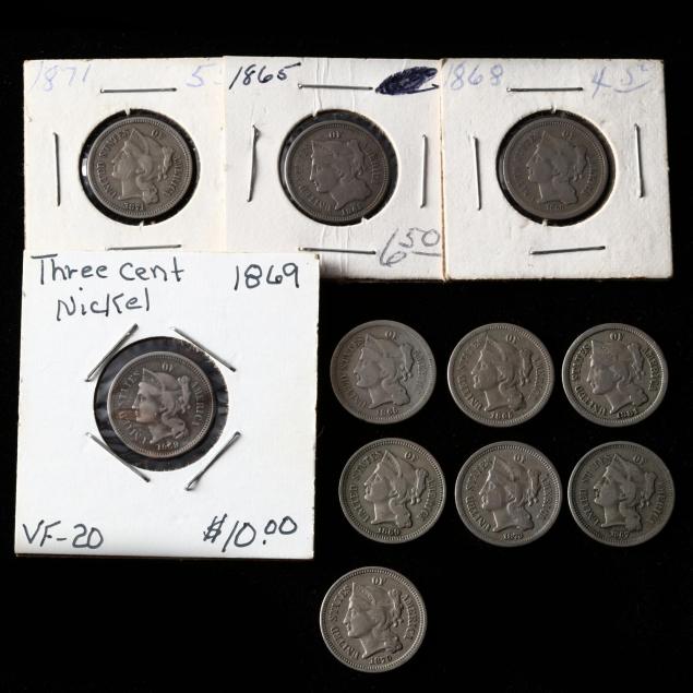 eleven-nickel-three-cent-pieces