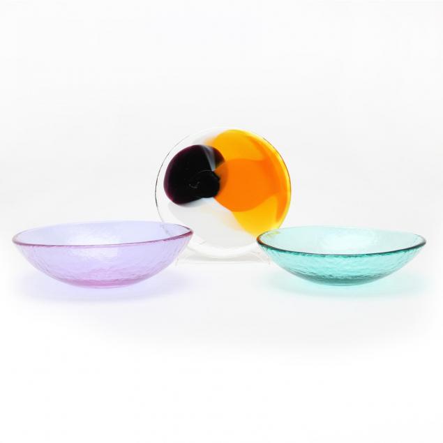 three-contemporary-art-glass-serving-bowls