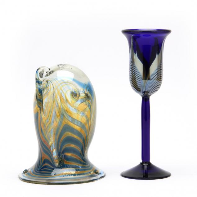 two-pulled-feather-art-glass-objects