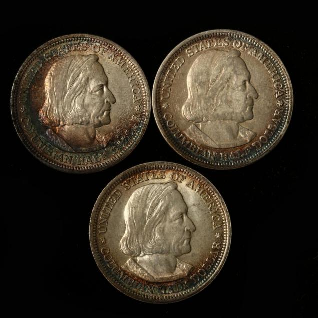 three-columbian-exposition-halves-with-iridescent-toning