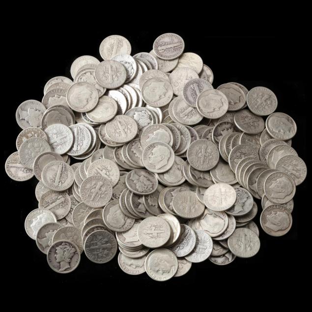 200-circulated-pre-1965-90-silver-dimes