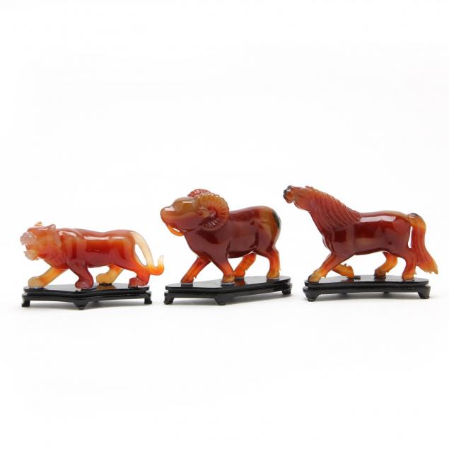 three-chinese-carved-hard-stone-animals