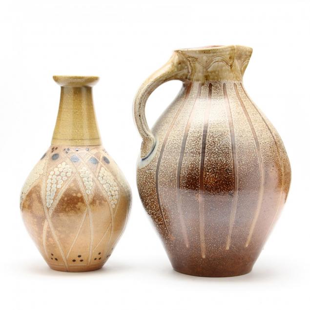 mark-hewitt-bottle-vase-and-large-pitcher