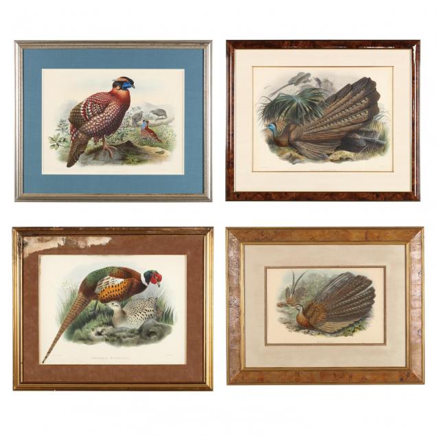 four-hand-colored-lithographs-picturing-pheasants