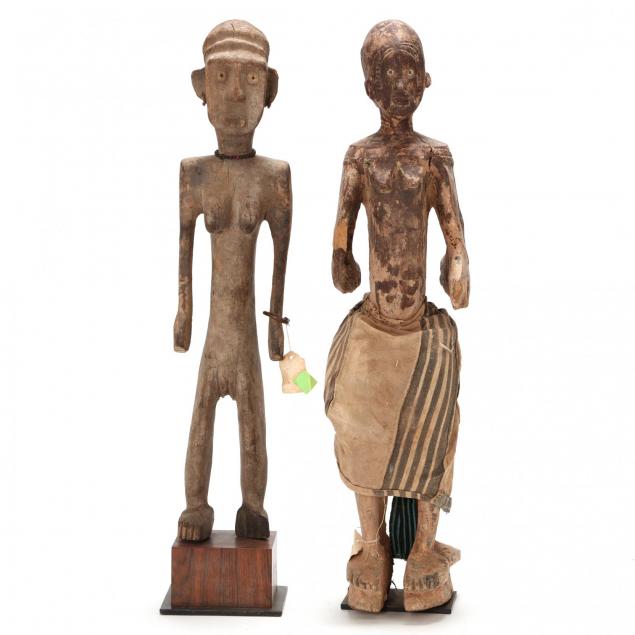 burkina-faso-two-early-carved-wooden-statues