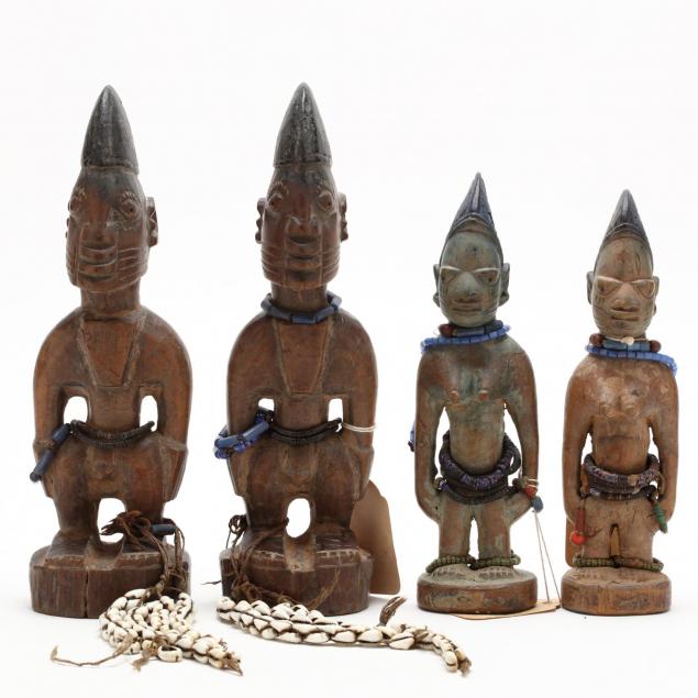 nigeria-two-sets-of-yoruba-ibedji-twin-figures