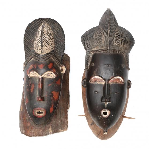 two-painted-ivory-coast-baule-guro-masks
