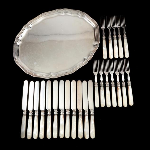 english-fish-set-and-german-silver-tray