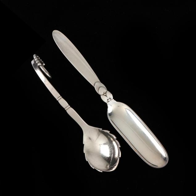 two-georg-jensen-silver-servers