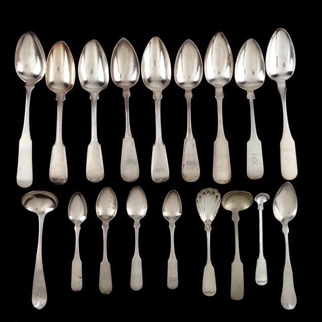 group-of-new-england-coin-silver-flatware