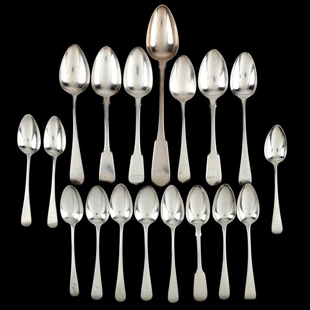 large-collection-of-georgian-silver-spoons