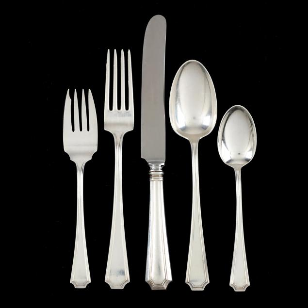 set-of-durgin-gorham-fairfax-sterling-silver-flatware-set