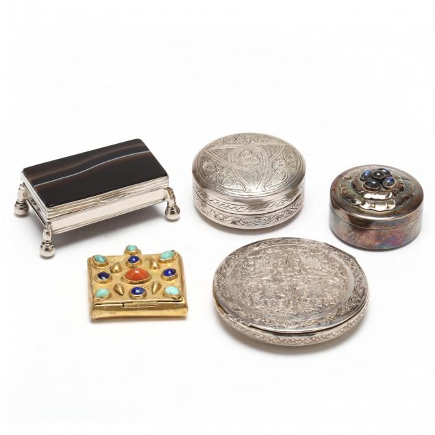 five-20th-century-silver-boxes