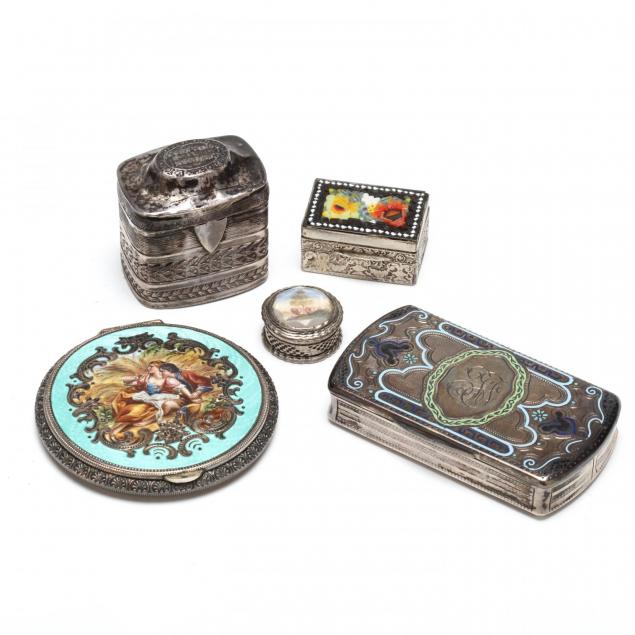 five-antique-continental-silver-boxes