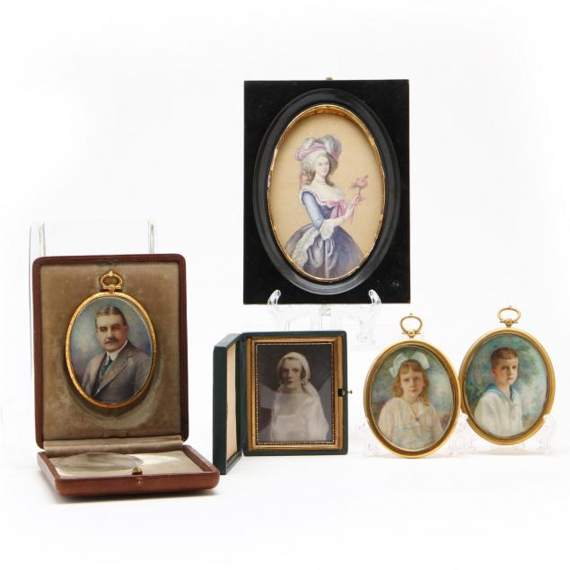 group-of-five-miniature-portraits