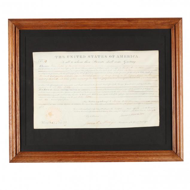 james-monroe-signed-ohio-land-grant