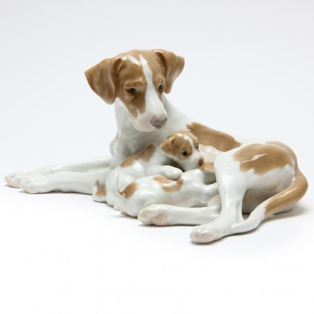 large-bing-grondahl-figure-of-a-pointer-with-pups