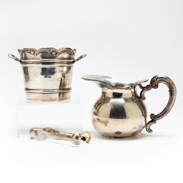 a-peruvian-sterling-silver-ice-bucket-pitcher-and-tongs