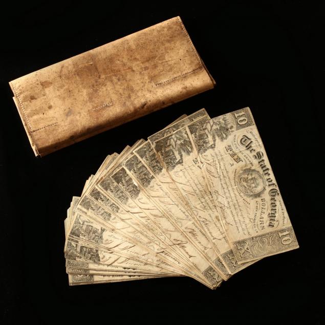 51-confederate-georgia-10-notes-in-their-original-period-wallet