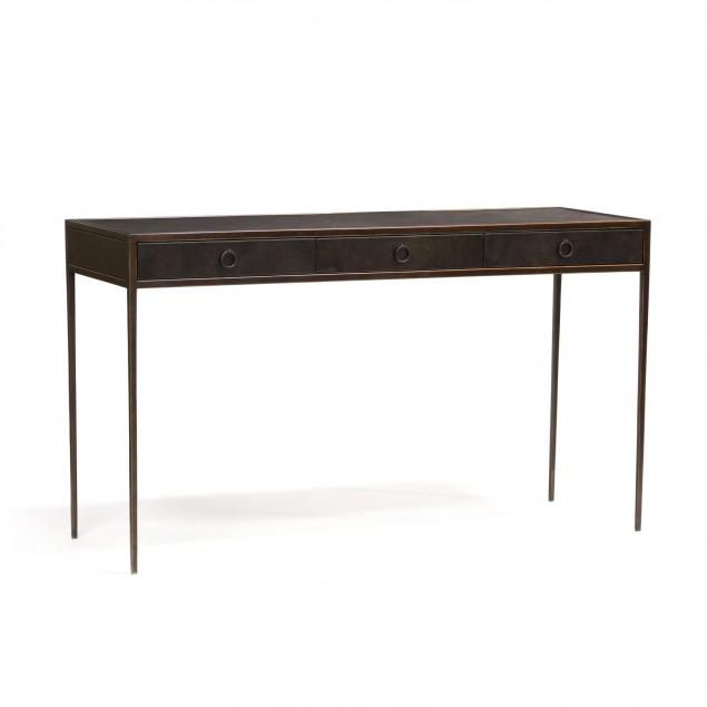 modern-history-bronze-and-leather-console-table