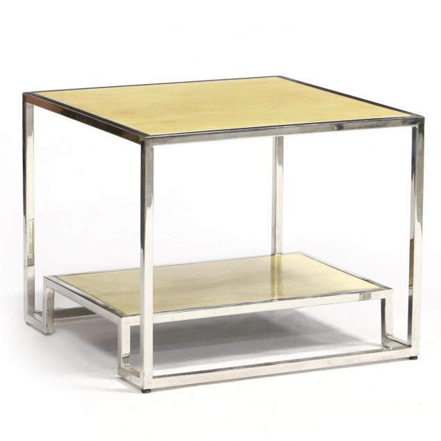 modernist-chrome-and-vellum-side-table