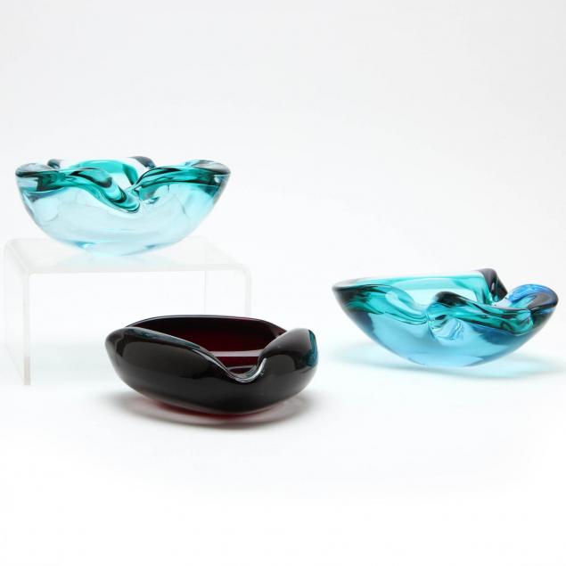 three-murano-glass-ashtrays