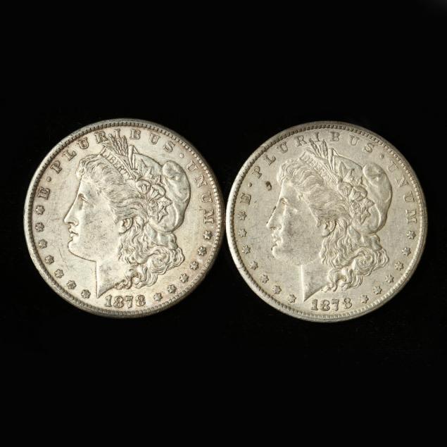 two-circulated-1878-cc-morgan-silver-dollars