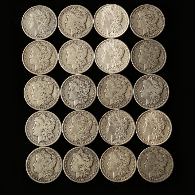 roll-of-20-circulated-morgan-silver-dollars