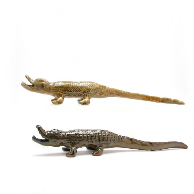 nc-folk-pottery-two-charles-moore-alligator-figures