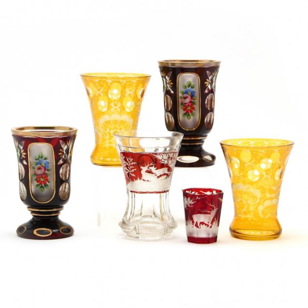 six-pieces-of-bohemian-glass