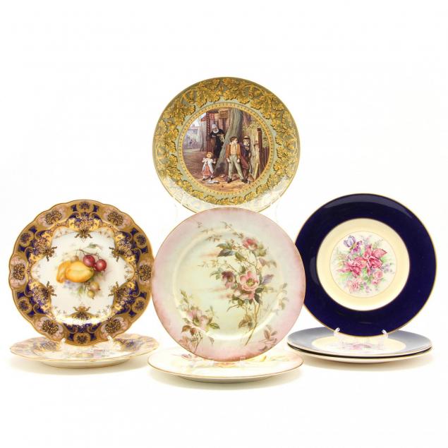 group-of-assorted-english-cabinet-plates