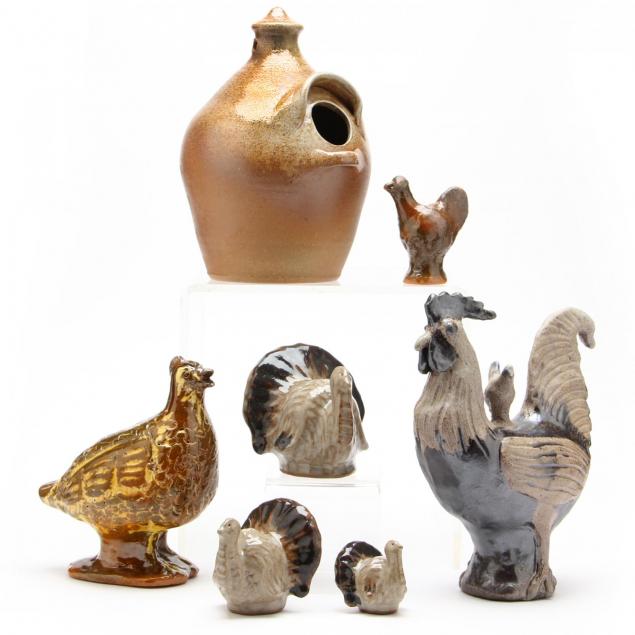 nc-folk-pottery-group-of-pottery-avian-figurines