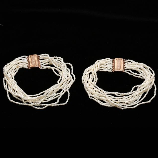 pair-of-victorian-seed-pearl-bracelets