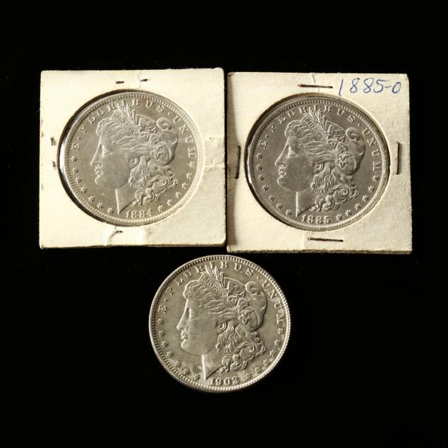 three-bu-morgan-silver-dollars