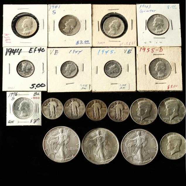 mixed-group-of-20th-century-silver-coins