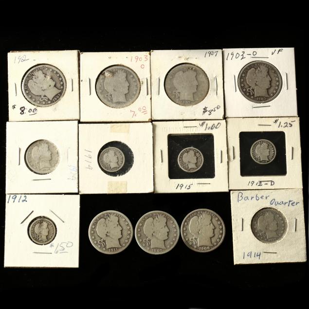 thirteen-circulated-barber-coins