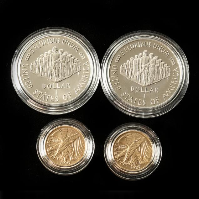 1987-gold-and-silver-constitution-four-coin-set