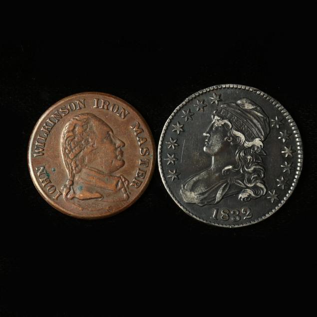 1832-capped-bust-half-dollar-and-conder-token