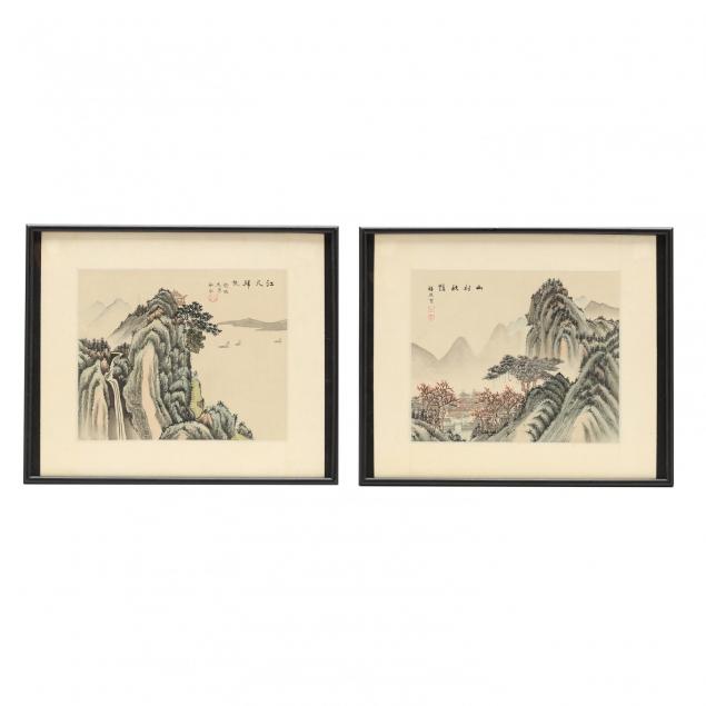 two-chinese-landscape-paintings