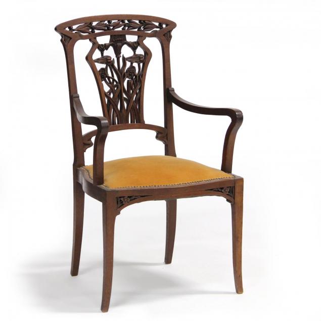 art-nouveau-carved-arm-chair