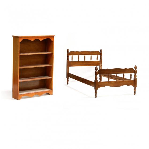 vintage-twin-bed-and-bookshelf