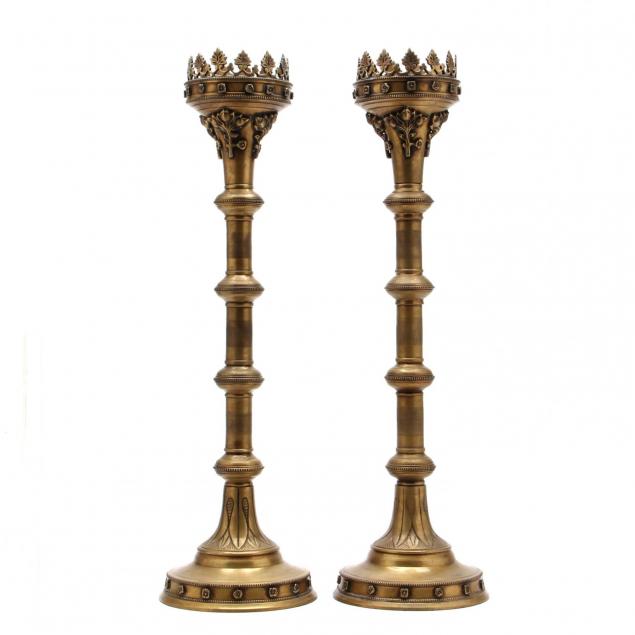 pair-of-decorative-brass-pricket-sticks