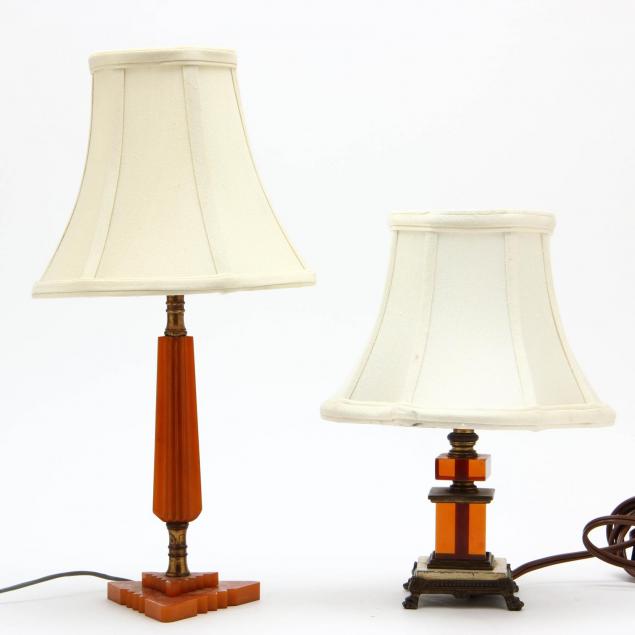 vintage-bakelite-and-acrylic-table-lamps