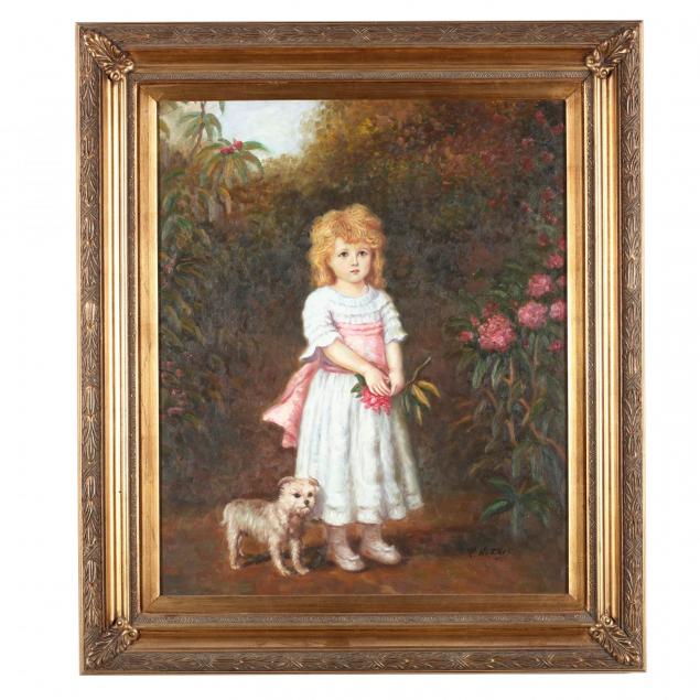 a-decorative-painting-of-a-young-girl-in-a-southern-landscape
