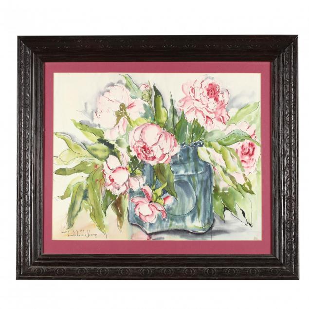 american-school-watercolor-of-pink-peonies