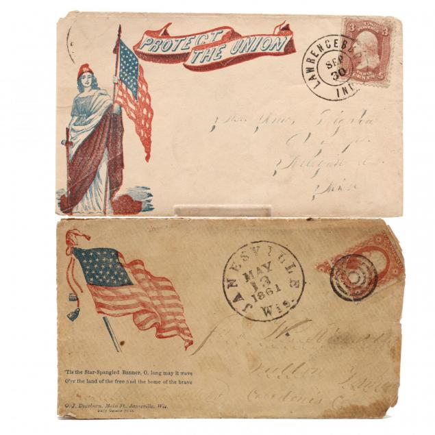 two-postally-used-union-patriotic-covers-featuring-flags