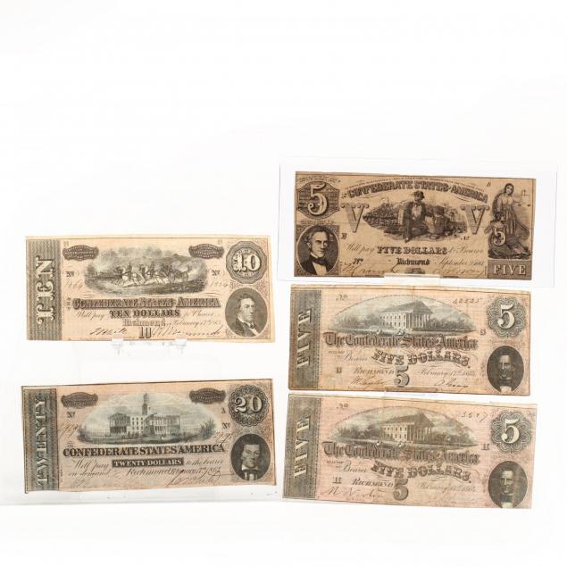 five-pieces-of-confederate-currency