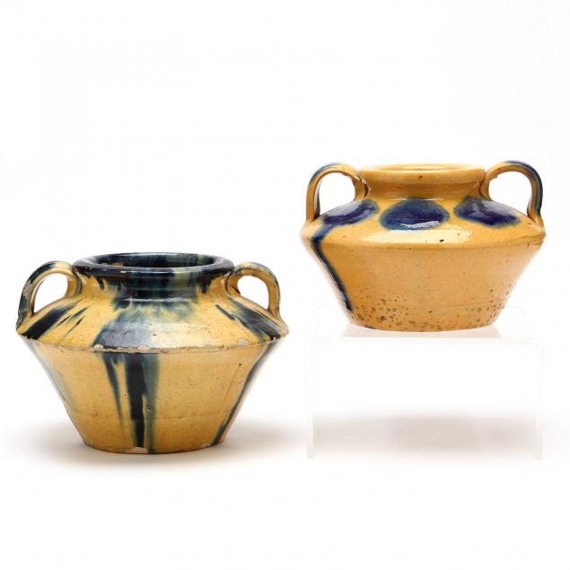 two-c-r-auman-pottery-low-vases