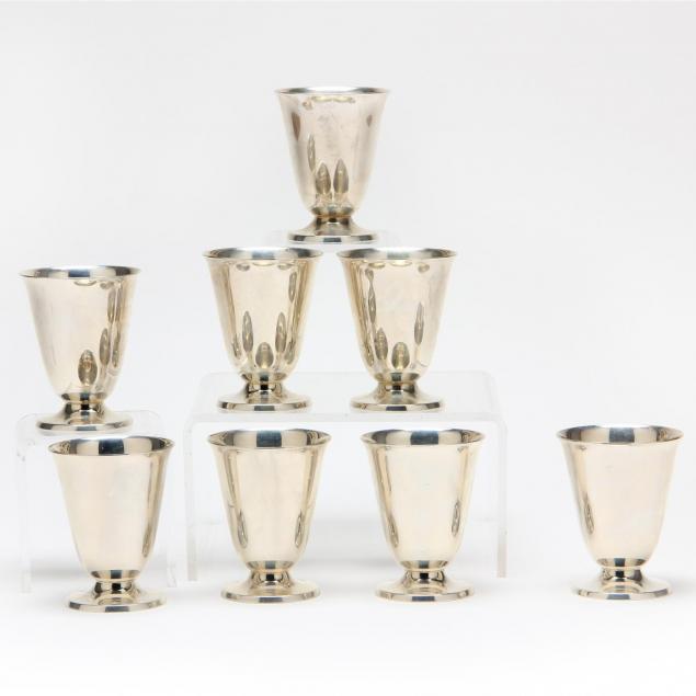 a-set-of-eight-sterling-silver-beakers-by-wallace